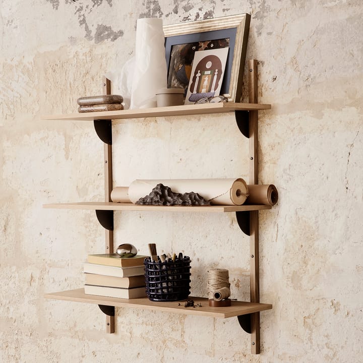 Sector hylle triple wide, Eik-svart Ferm Living