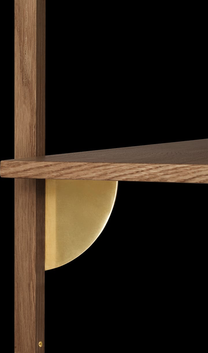 Sector hylle triple wide, Smoked Oak, brass Ferm Living