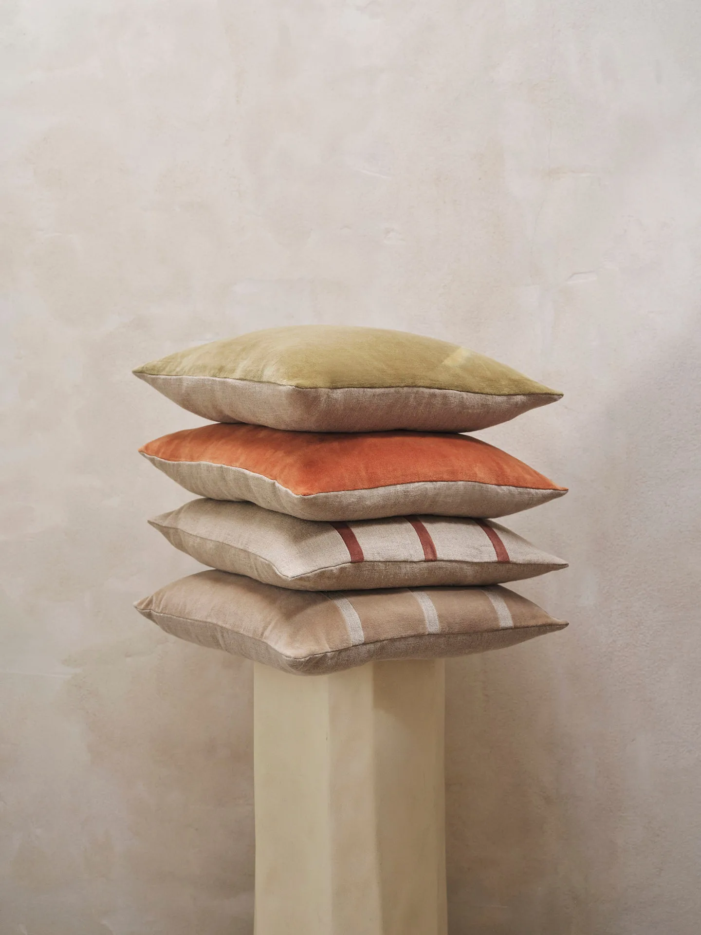 Senti Stripe pute 50x50 cm, Linen-carob brown Ferm Living