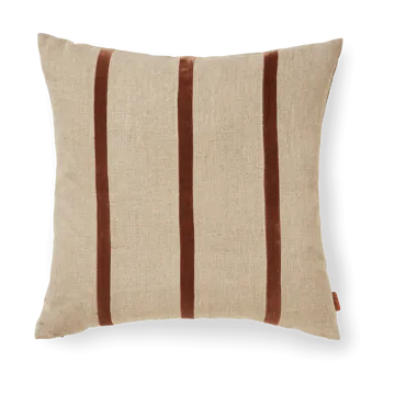 Senti Stripe putetrekk 50x50 cm - Linen-carob brown - Ferm Living