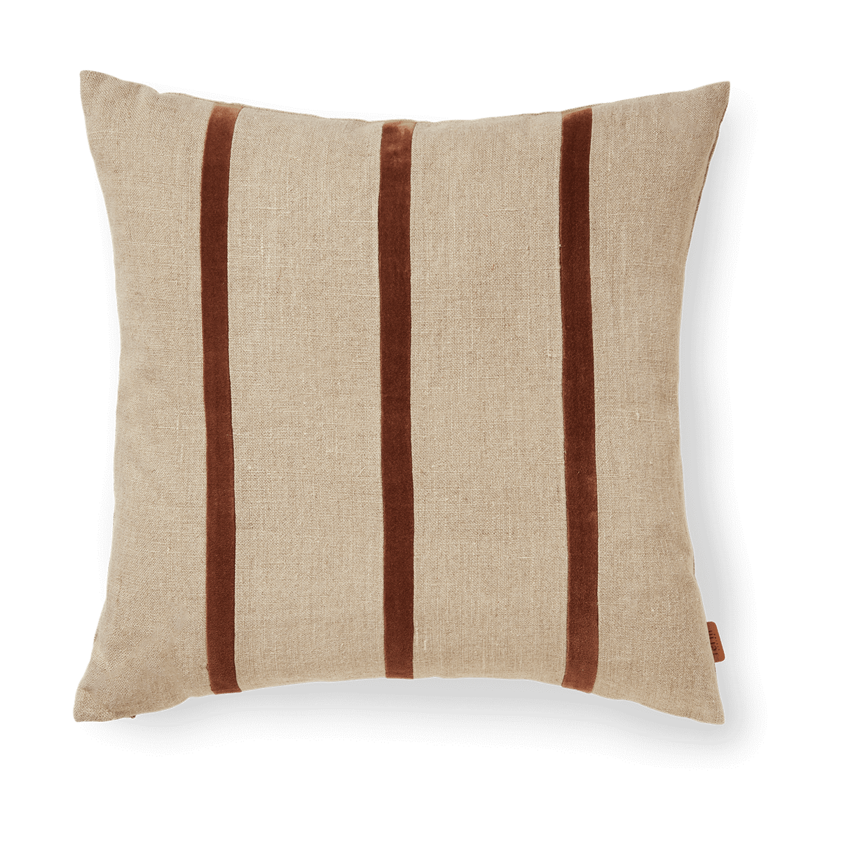 Ferm Living Senti Stripe putetrekk 50x50 cm Linen-carob brown