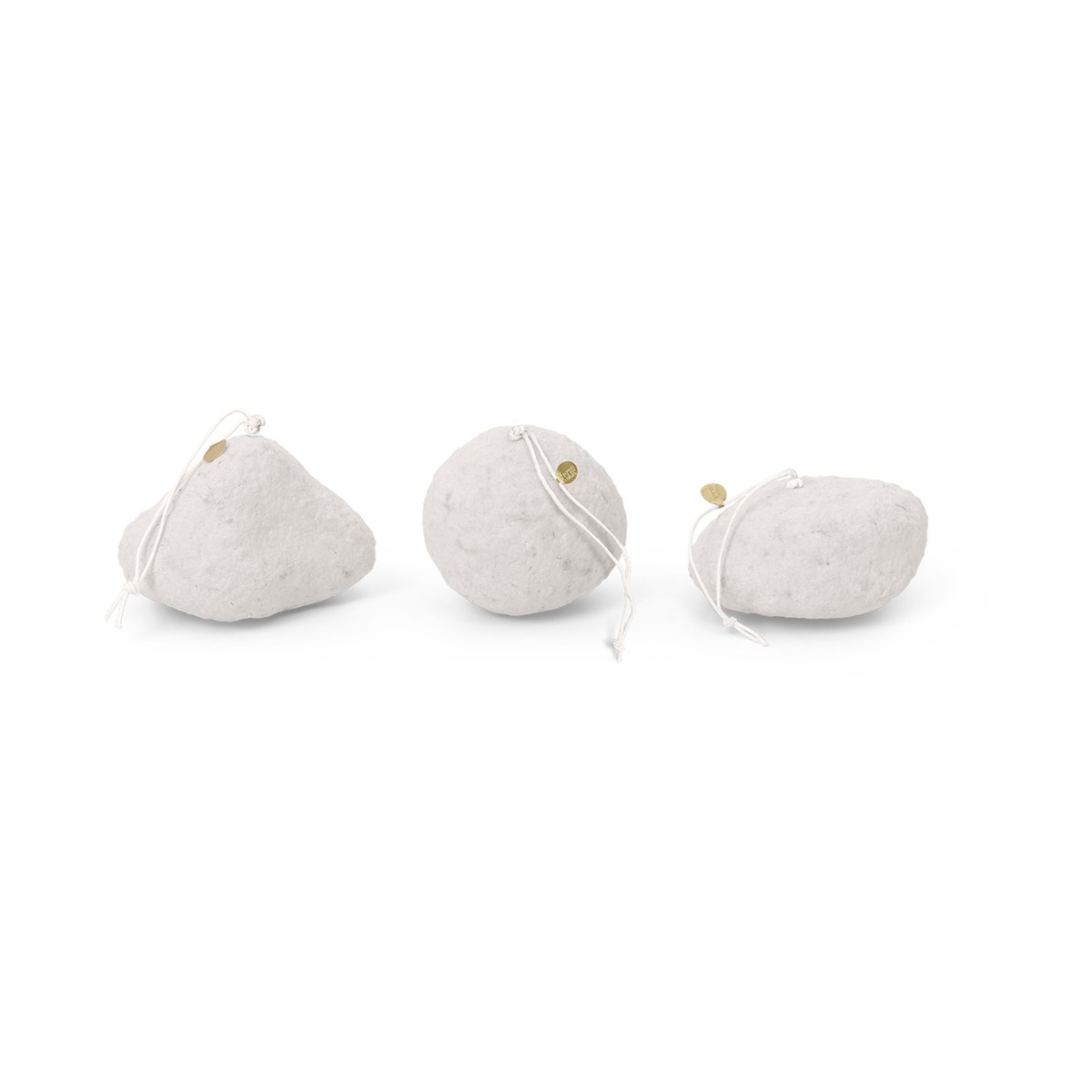 Ferm Living Snowball ornaments juletrepynt 3 deler White