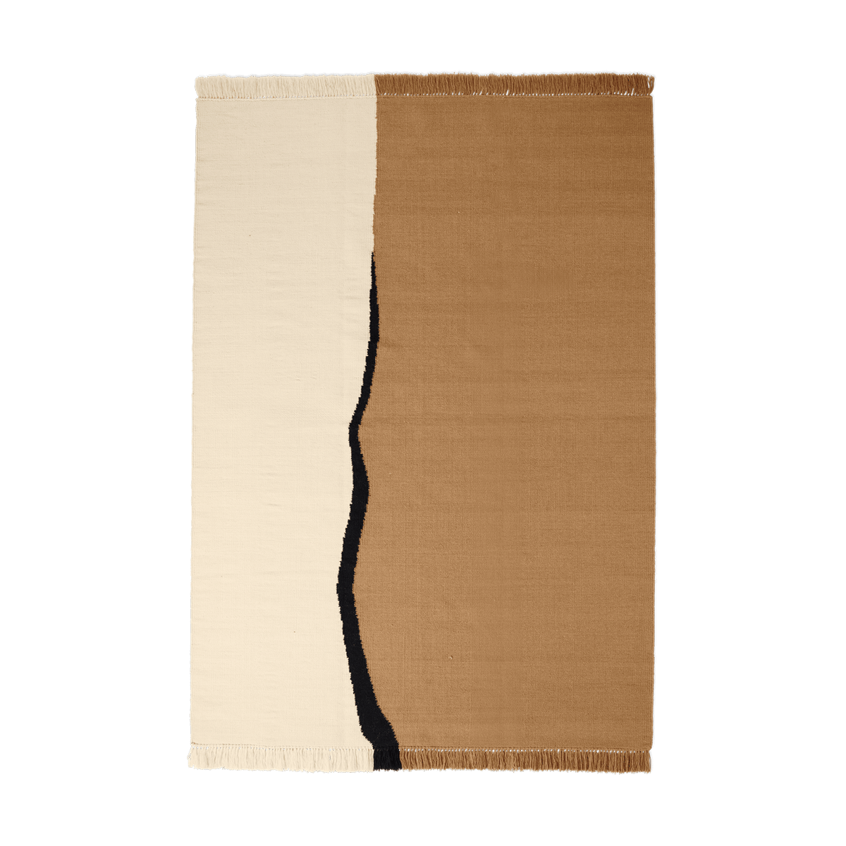 Bilde av Ferm Living Soil Kelim teppe Dark sand-off white 170x240 cm