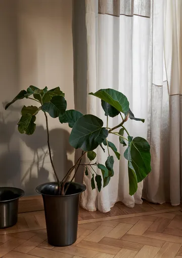 Spun alu kurv høy Ø 35 cm - Blackened Aluminium - Ferm Living