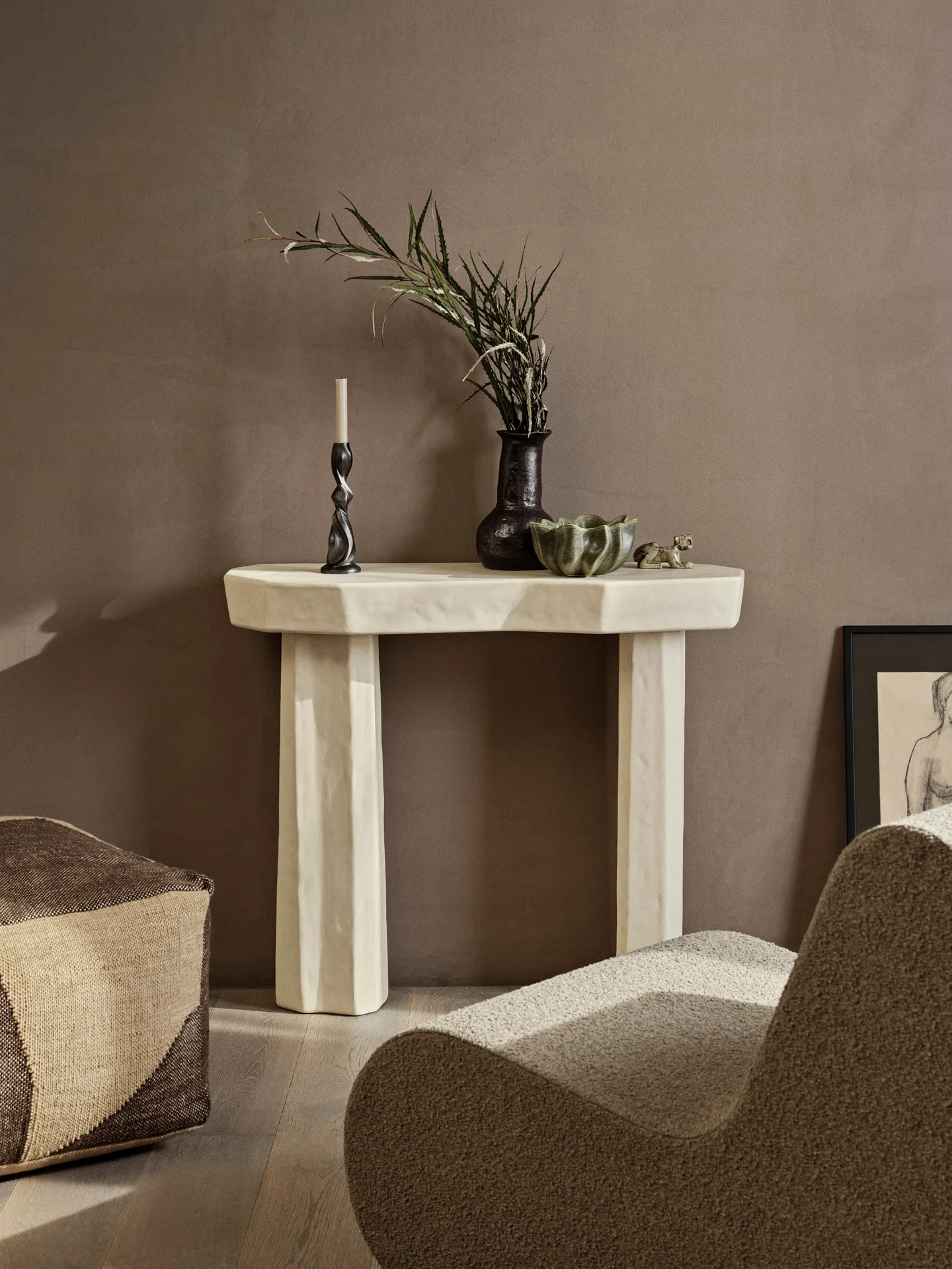 Staffa console table avlastningsbord 33,4x100,8x85 cm, Ivory Ferm Living