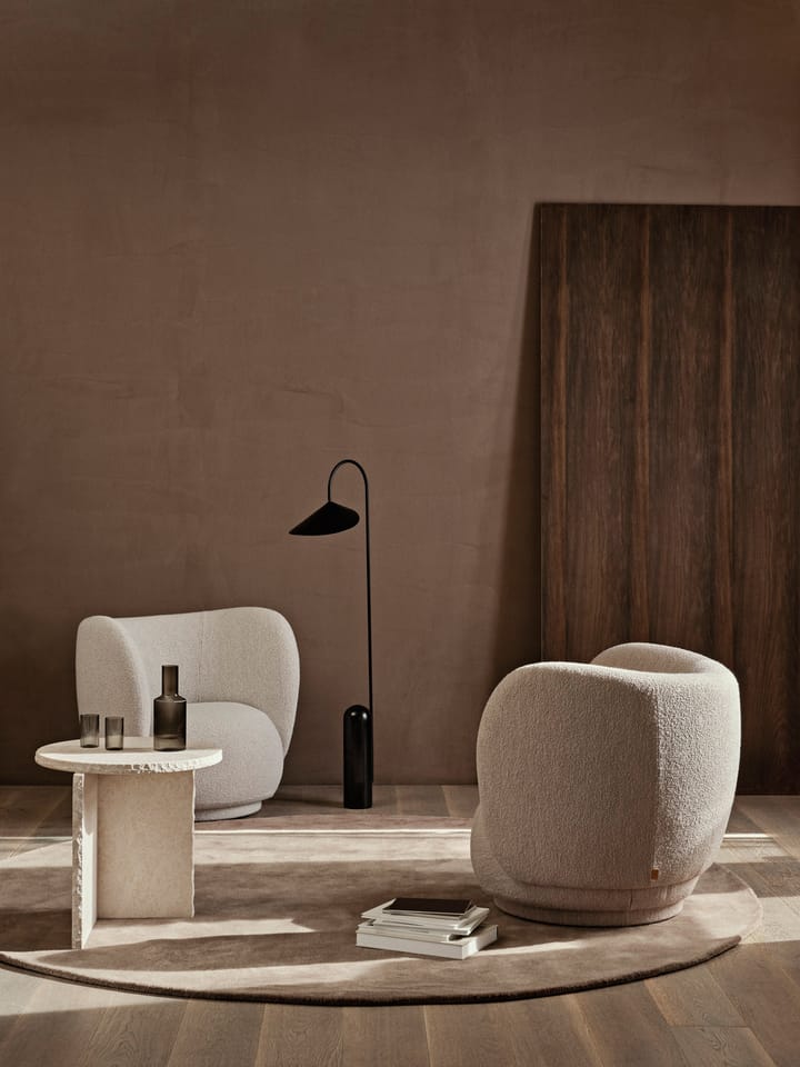 Stille tuftet teppe rundt, Ash Brown Ø240 cm Ferm Living