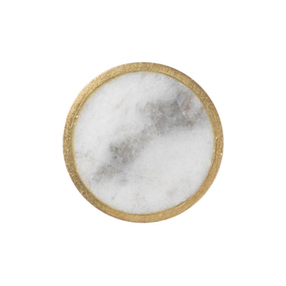 Stone knagg liten, hvit marmor-messing Ferm Living