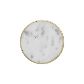 Stone knagg stor - hvit marmor-messing - Ferm LIVING