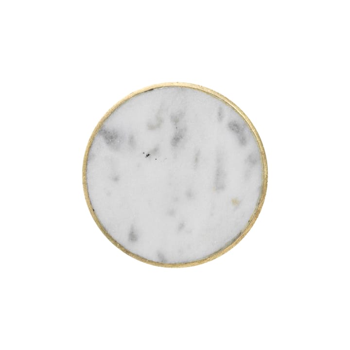 Stone knagg stor - hvit marmor-messing - Ferm LIVING