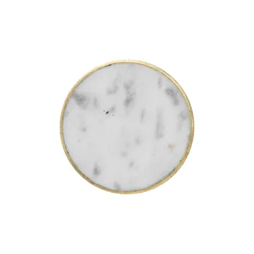 Stone knagg stor - hvit marmor-messing - Ferm Living
