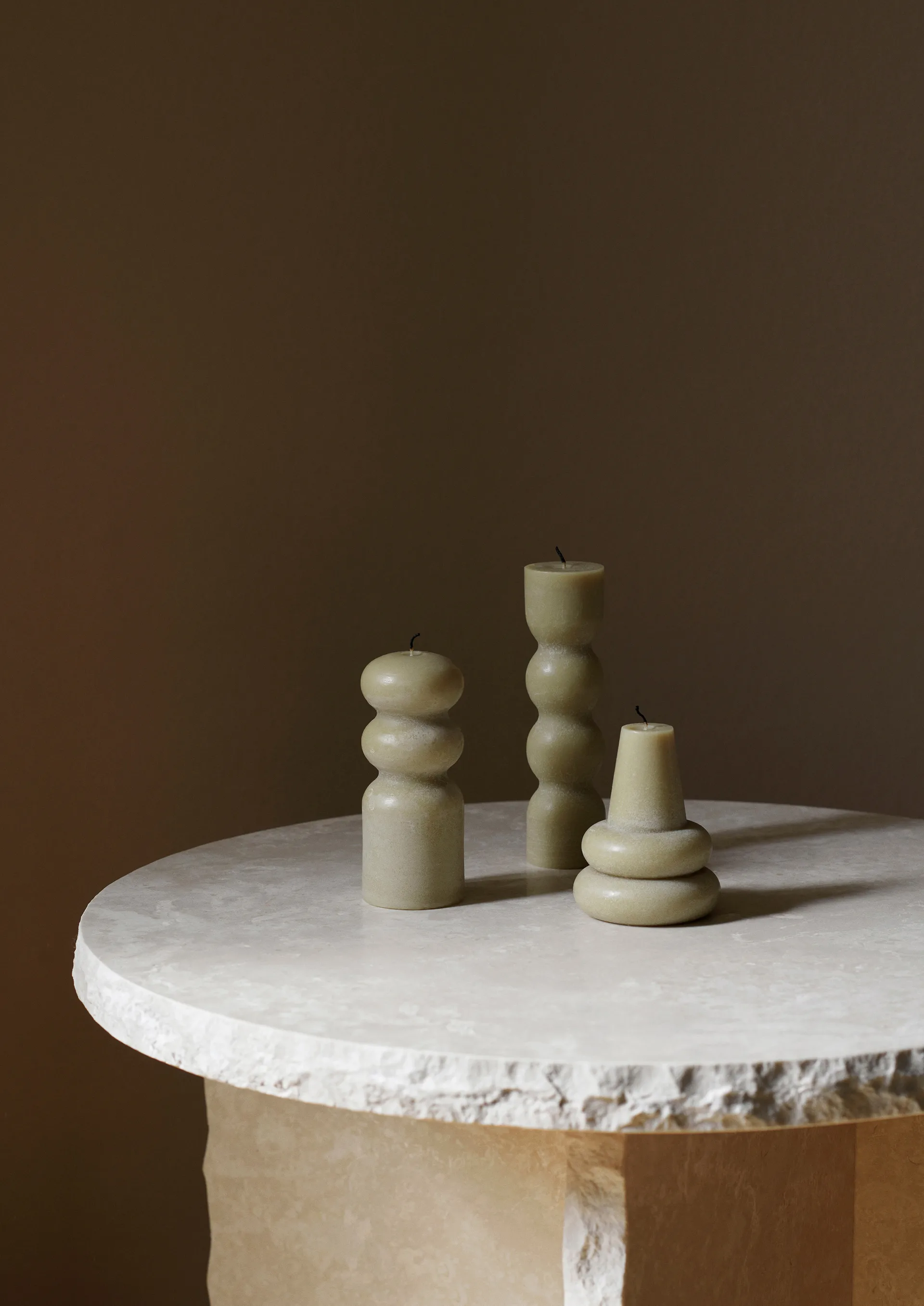 Torno lys 3-pakning Ø 4 cm, Sand Ferm Living