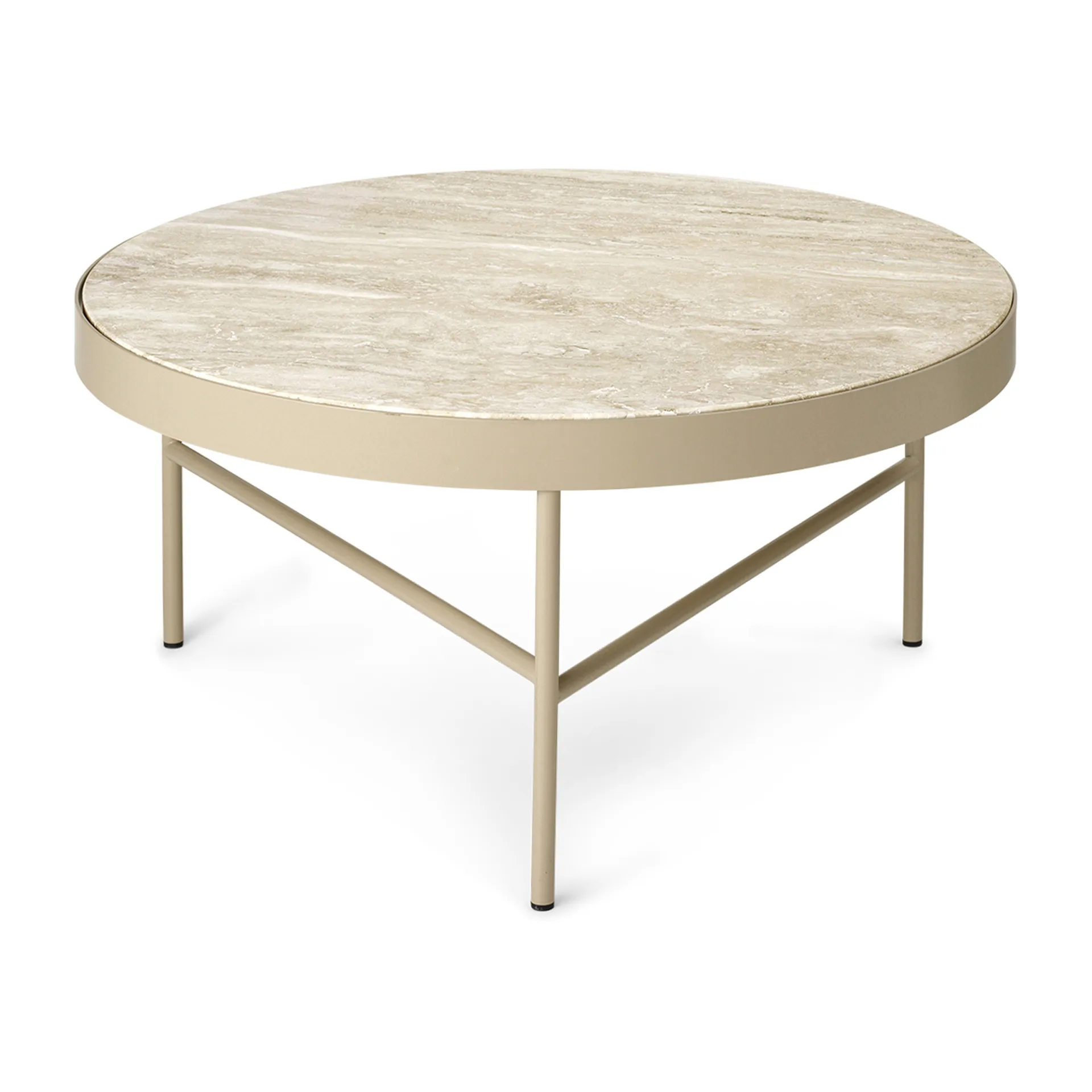Travertine salongbord Ø 70,5 cm, Cashmere Ferm Living