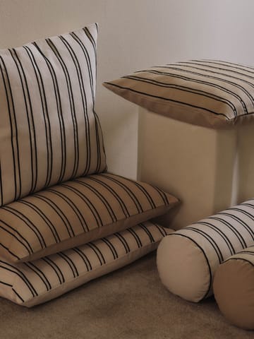 Twill bolster sylinderpute - Off-white-black - Ferm Living