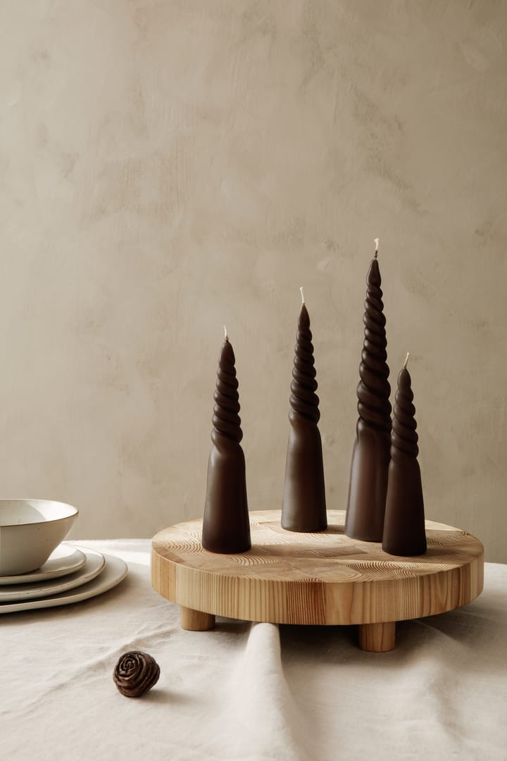 Twisted candles vridde lys 4-pakning - Brown - ferm LIVING
