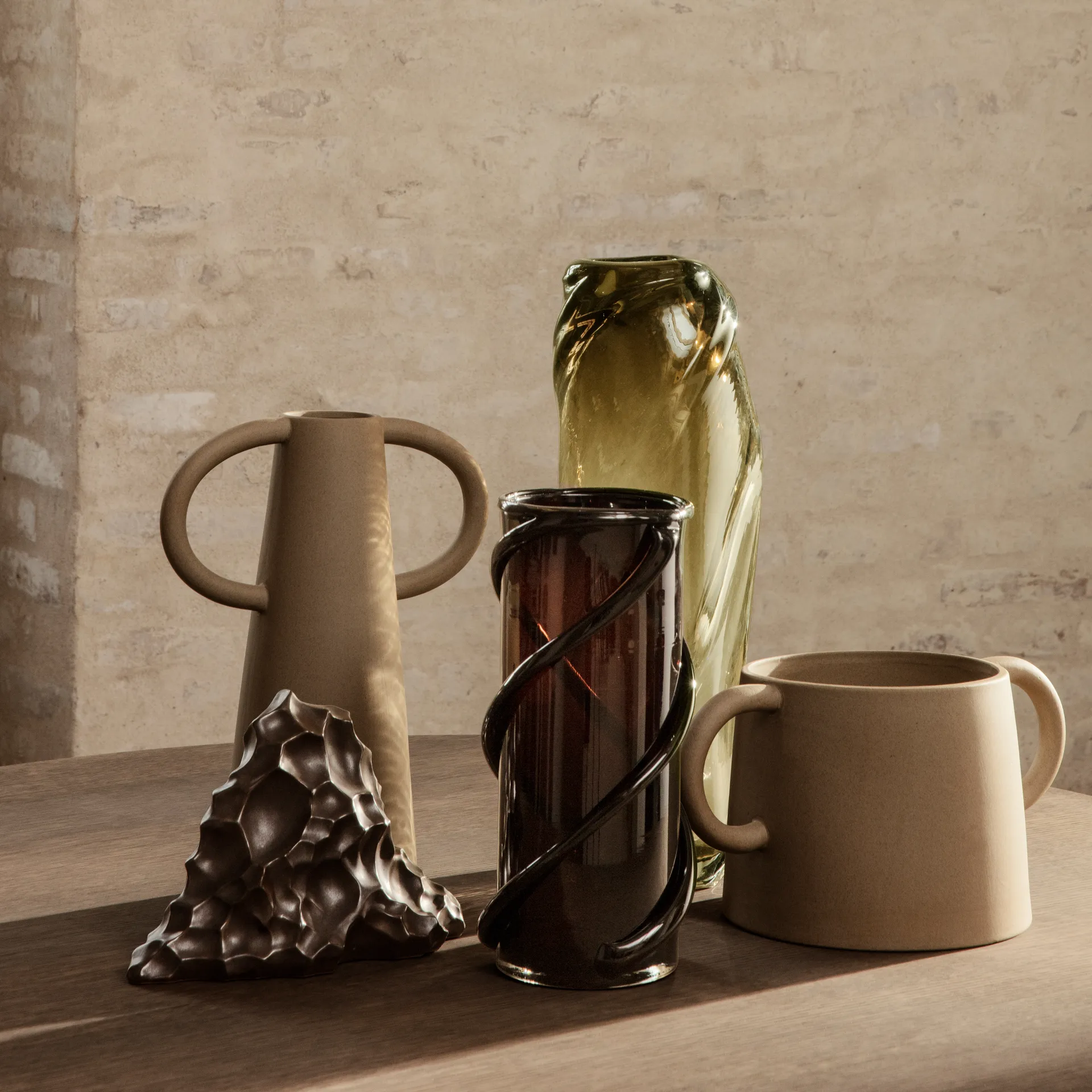 Water Swirl vase, Moss green Ferm Living