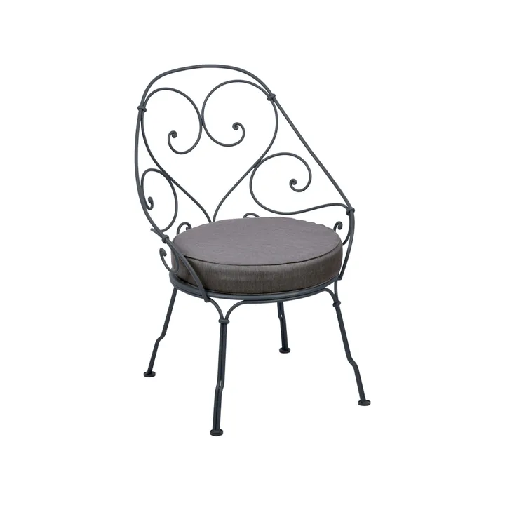 1900 Cabriolet stol med armlener - Anthracite, graphite grey pute - Fermob