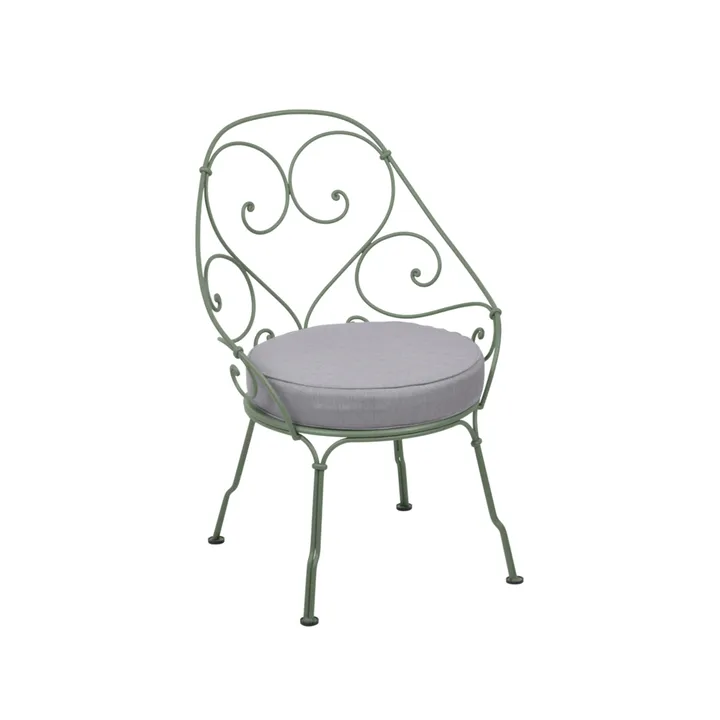 1900 Cabriolet stol med armlener - Cactus, flannel grey pute - Fermob