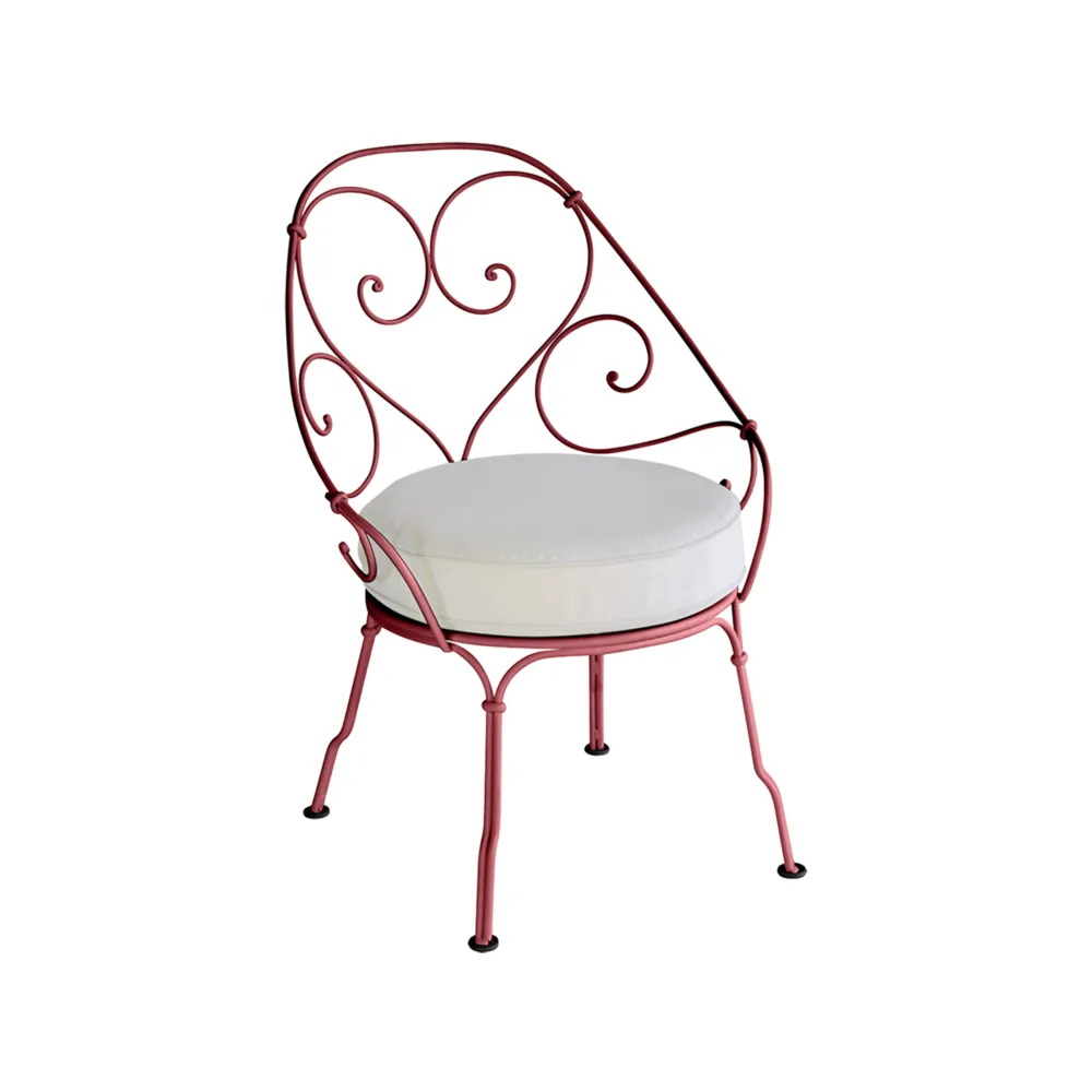 1900 Cabriolet stol med armlener, Chili, off-white pute Fermob