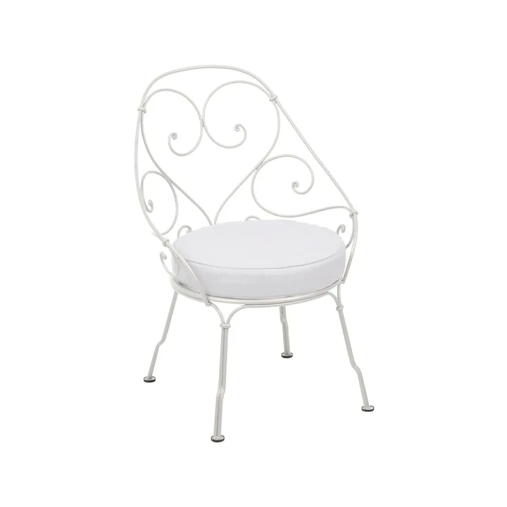 1900 Cabriolet stol med armlener - Clay grey, off-white pute - Fermob