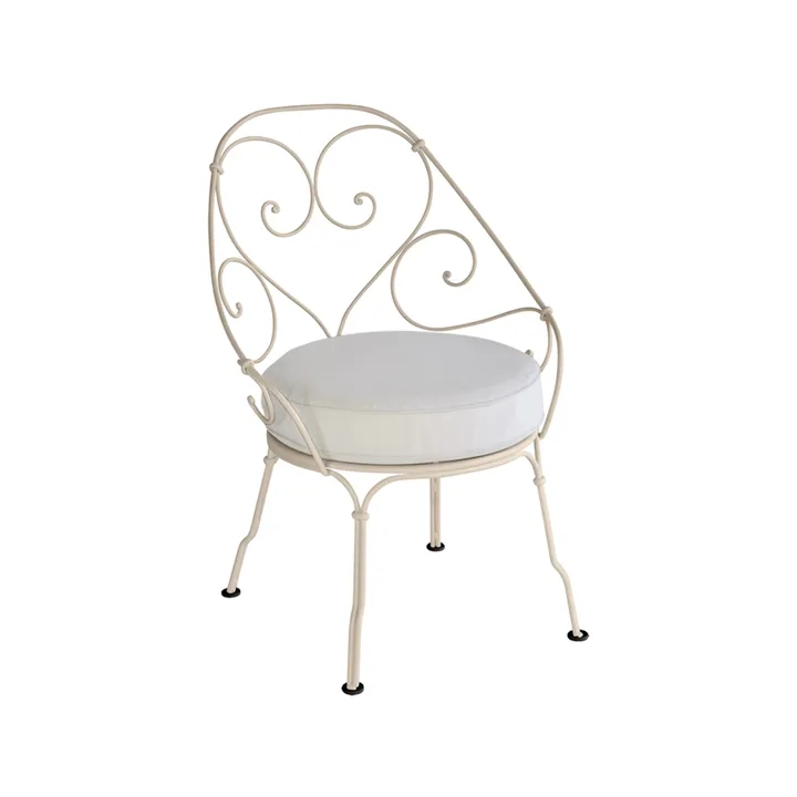 1900 Cabriolet stol med armlener - Nutmeg (beige), off-white pute - Fermob