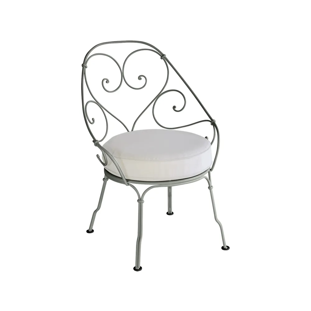 1900 Cabriolet stol med armlener, Rosemary, off-white pute Fermob