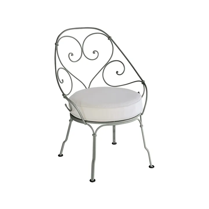 1900 Cabriolet stol med armlener - Rosemary, off-white pute - Fermob