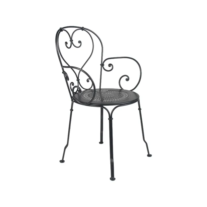1900 stol med armlener - Liquorice (svart) - Fermob