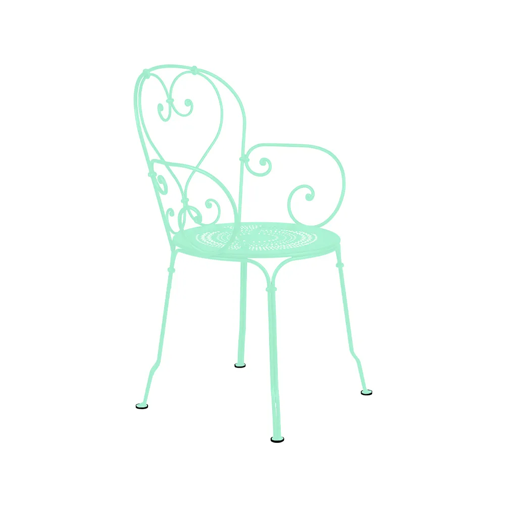 1900 stol med armlener, Opaline green Fermob