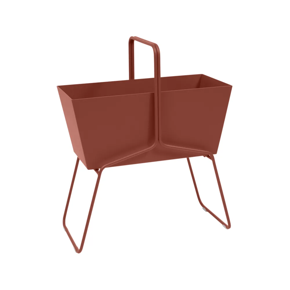 Basket high plantekasse, Red ochre (rød) Fermob