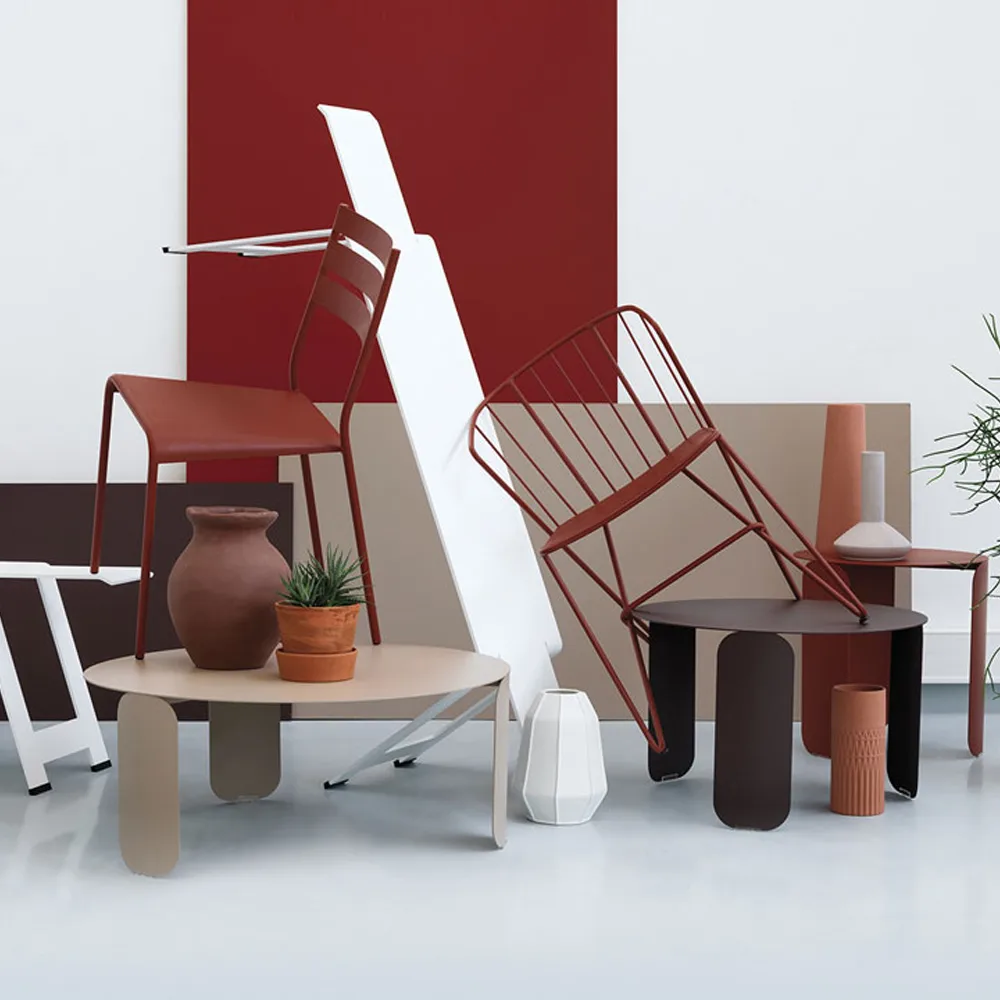 Bebop Ø80 bord, lavt, Red ochre Fermob