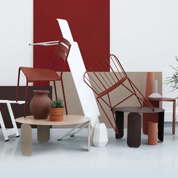 Bebop Ø80 bord, lavt - Red ochre - Fermob