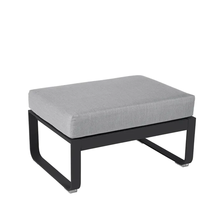 Bellevie 1-seters fotskammel - Anthracite (grå), flannel grey pute - Fermob