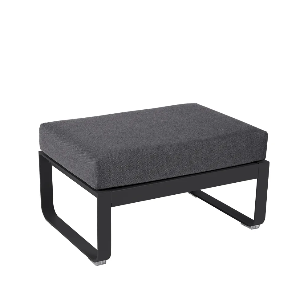 Bellevie 1-seters fotskammel, Anthracite (grå), graphite grey pute Fermob