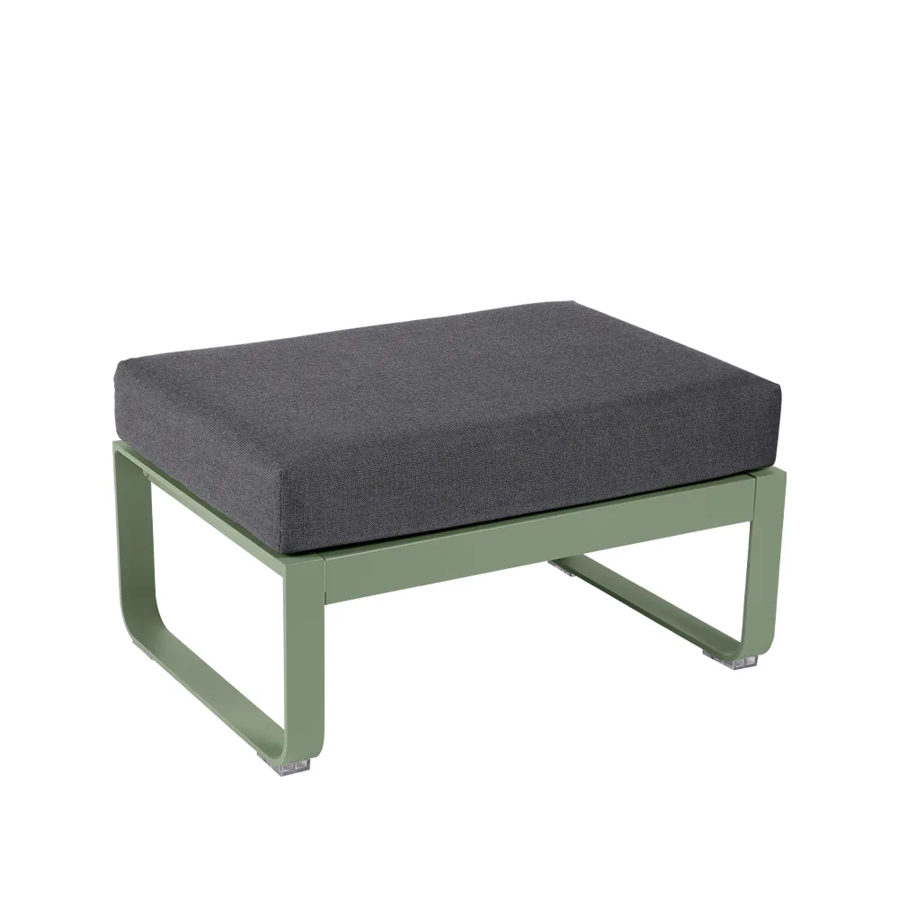 Bellevie 1-seters fotskammel, Cactus (grønn), graphite grey pute Fermob