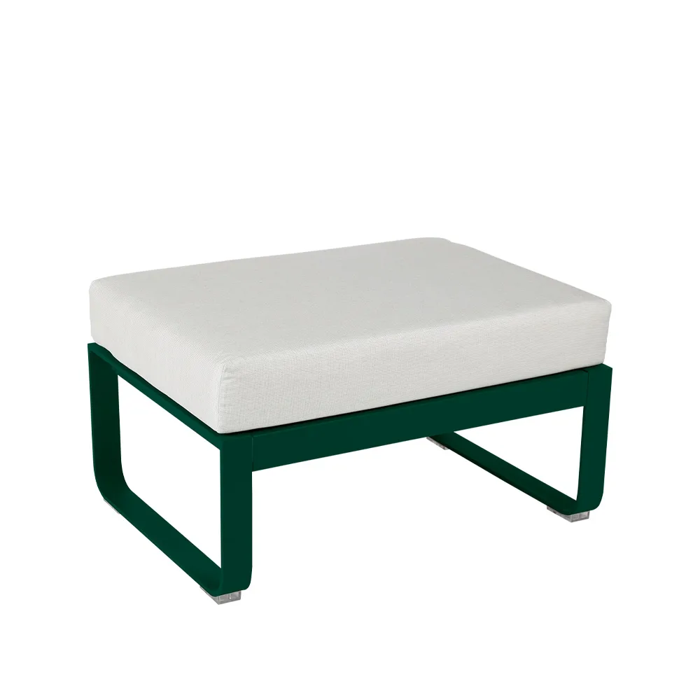 Bellevie 1-seters fotskammel, Cedar green (grønn), off-white pute Fermob