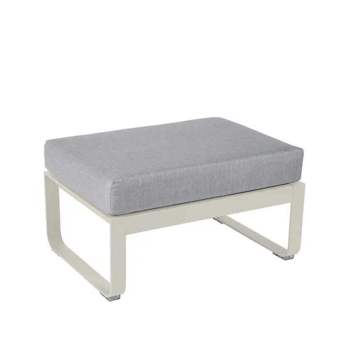 Bellevie 1-seters fotskammel - Clay grey (grå), flannel grey pute/dyne trekk - Fermob