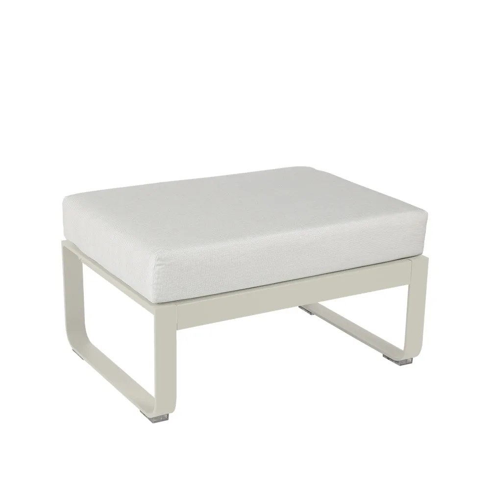 Bellevie 1-seters fotskammel, Clay grey (grå), off-white pute Fermob