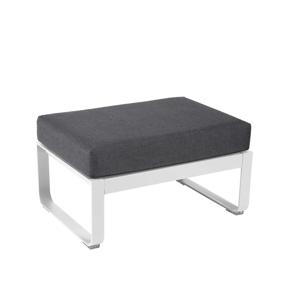 Bellevie 1-seters fotskammel, Cotton white (hvit), graphite grey pute Fermob