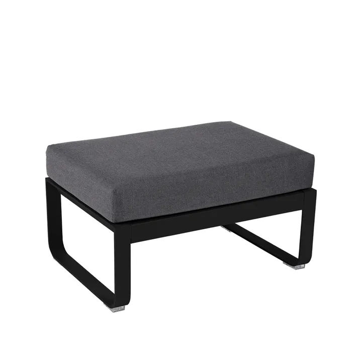 Bellevie 1-seters fotskammel - Liquorice (svart), graphite grey pute - Fermob