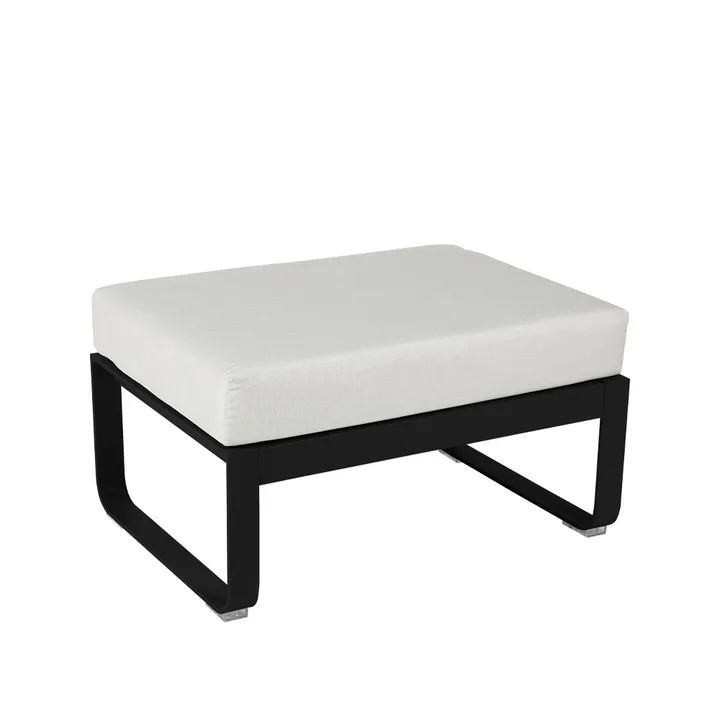 Bellevie 1-seters fotskammel - Liquorice (svart), off-white pute - Fermob