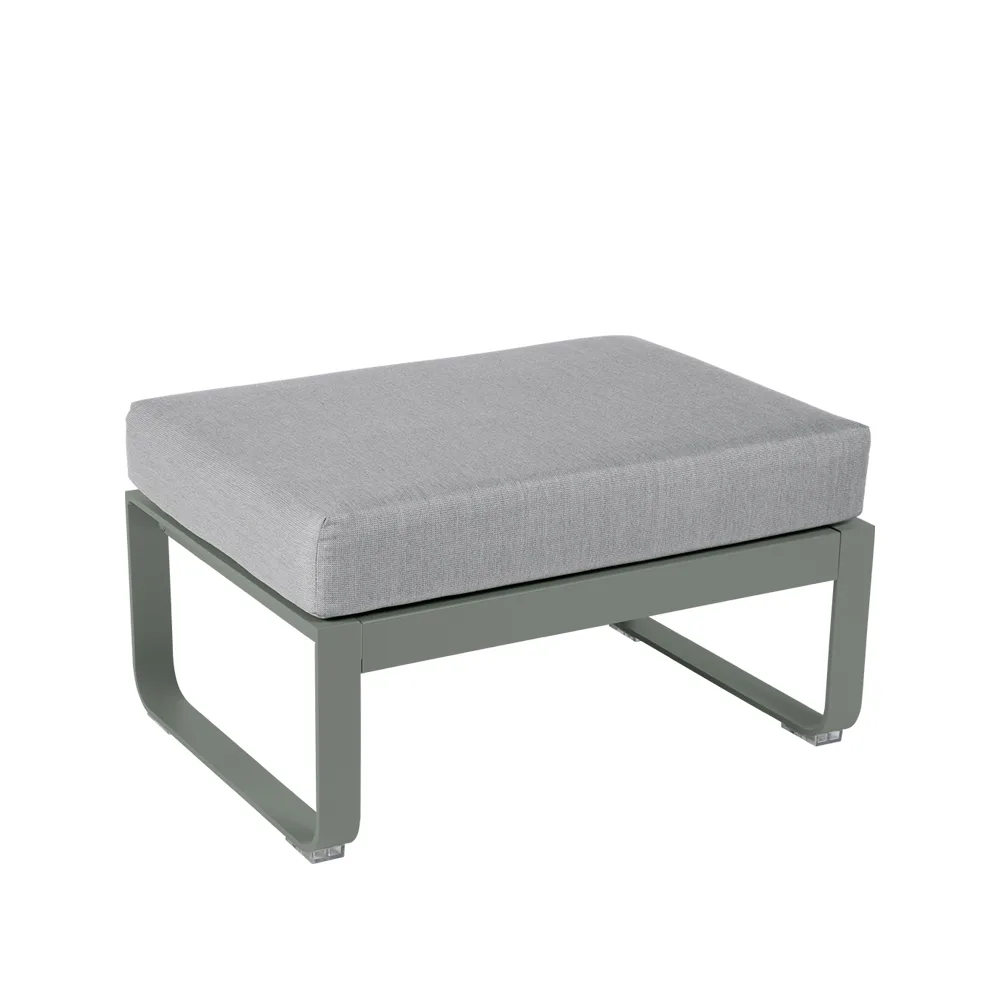 Bellevie 1-seters fotskammel, Rosemary, flannel grey pute Fermob