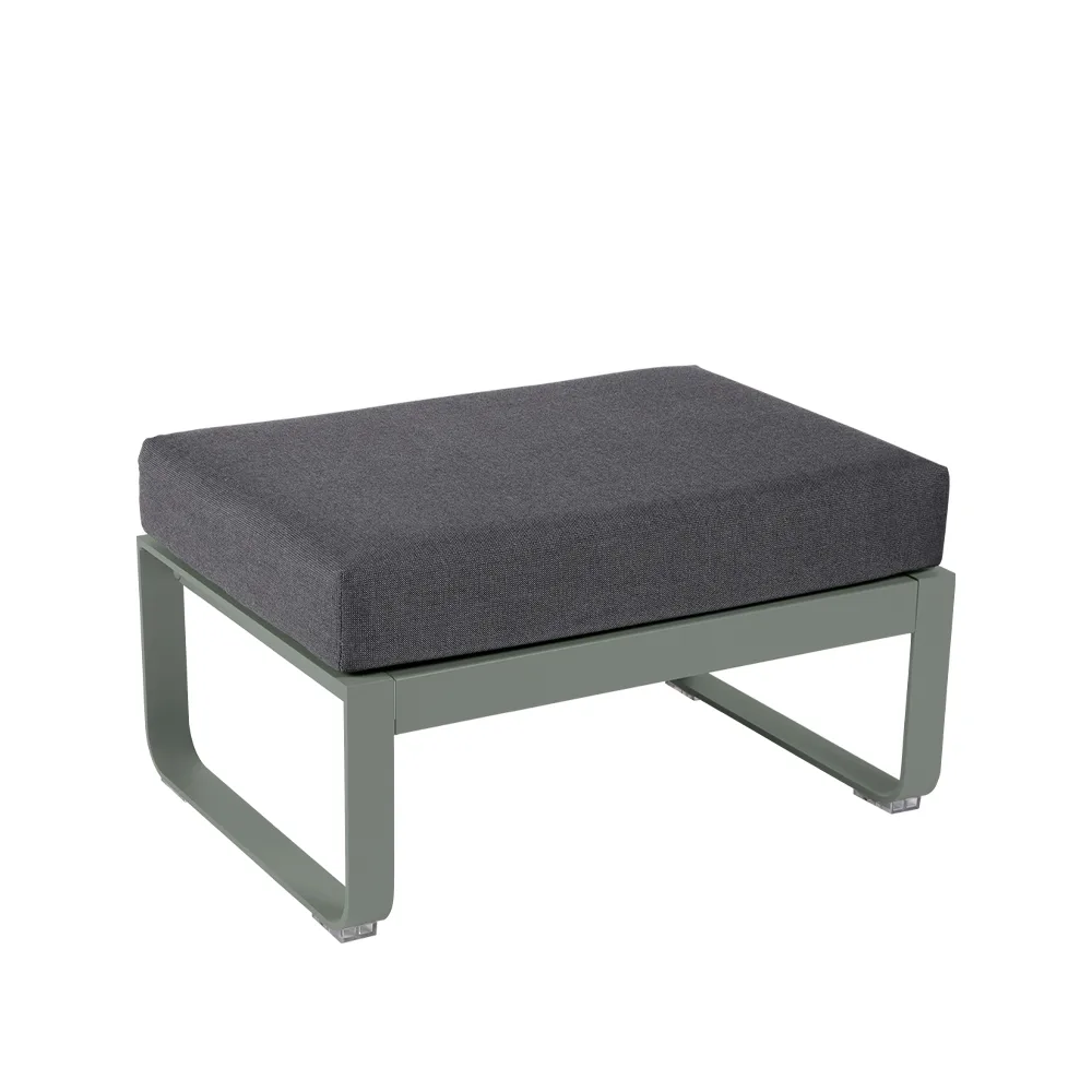 Bellevie 1-seters fotskammel, Rosemary (grønn), graphite grey pute Fermob