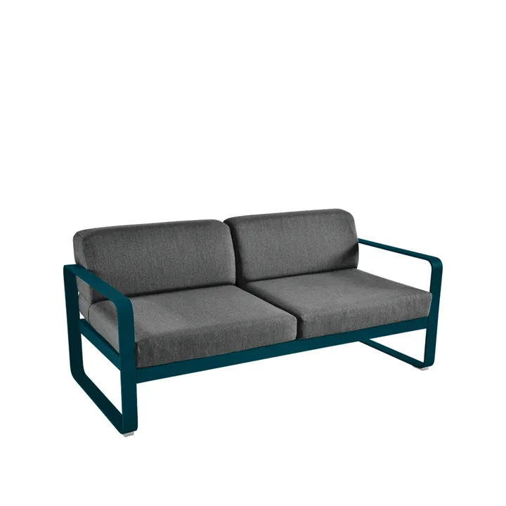 Bellevie 2-seters sofa - Acapulco blue (blå), graphite grey pute - Fermob