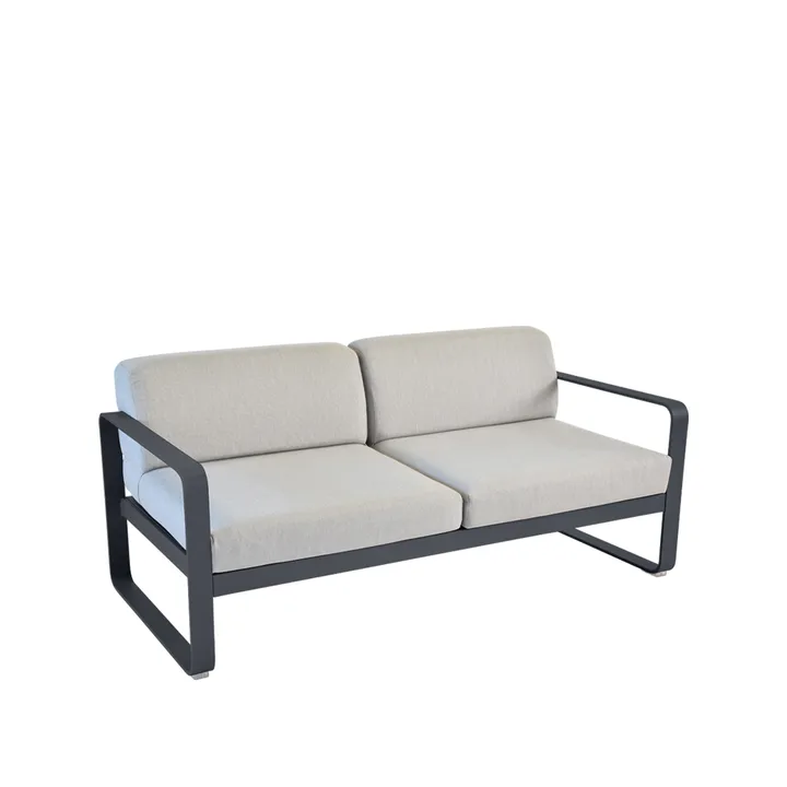 Bellevie 2-seters sofa - Anthracite (grå), flannel grey pute - Fermob