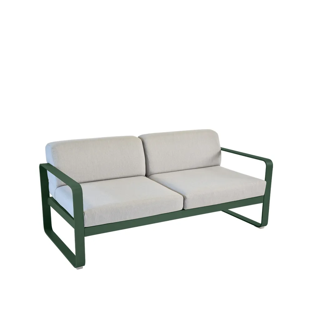 Bellevie 2-seters sofa, Cedar green (grønn), flannel grey pute Fermob
