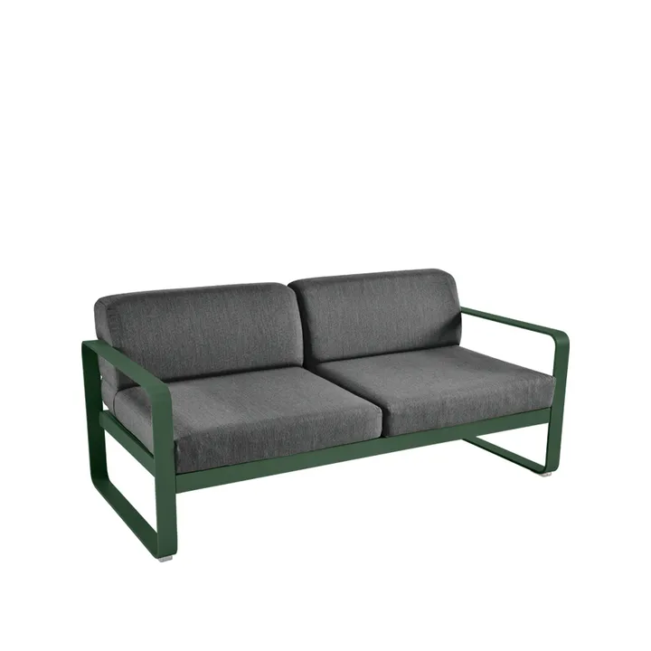 Bellevie 2-seters sofa - Cedar green (grønn), graphite grey pute - Fermob