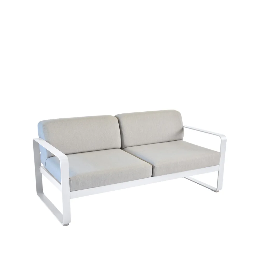 Bellevie 2-seters sofa, Cotton white (hvit), flannel grey pute Fermob