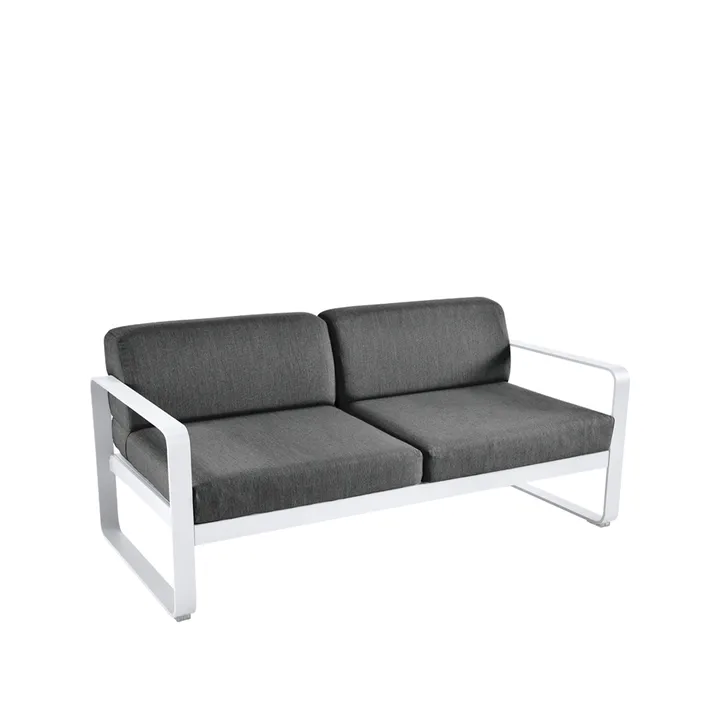 Bellevie 2-seters sofa - Cotton white (hvit), graphite grey pute - Fermob