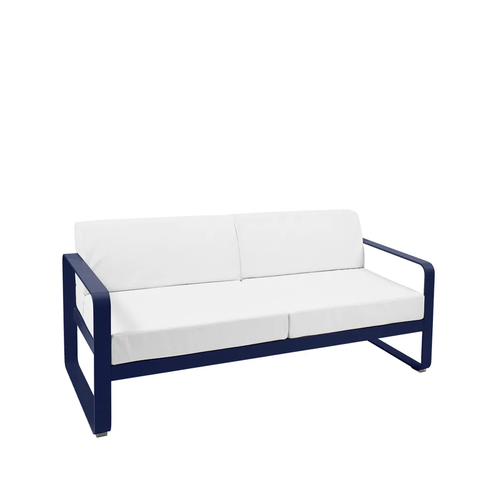 Bellevie 2-seters sofa, Deep blue (blå), off-white pute Fermob
