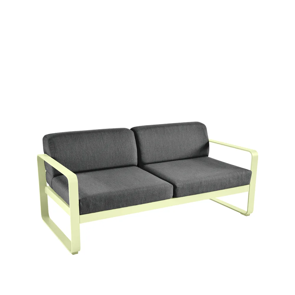 Bellevie 2-seters sofa, Frosted lemon, graphite grey pute Fermob